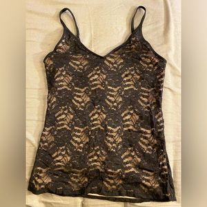 🖤🖤Black/Nude Express Best Loved Bra Cami with Built in shelf Bra Sz L🖤🖤